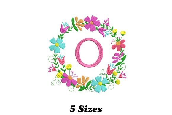 Charming Flower Alphabet Letter O for Apparel