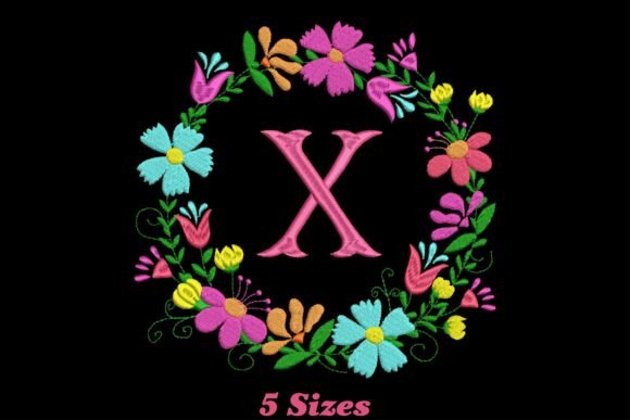 Charming Flower Alphabet Letter X for Sweatshirts