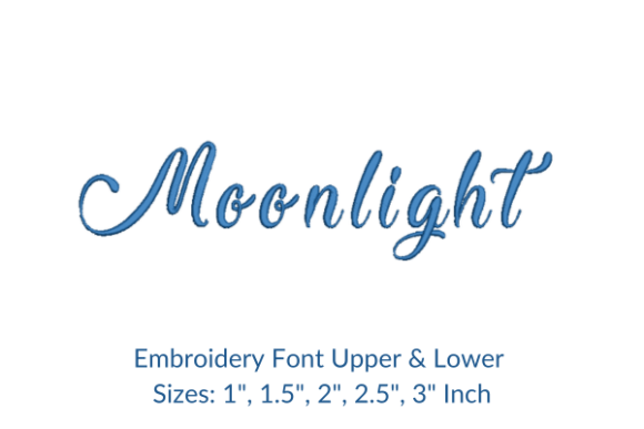 Elegant Moonlight Font for Embroidery