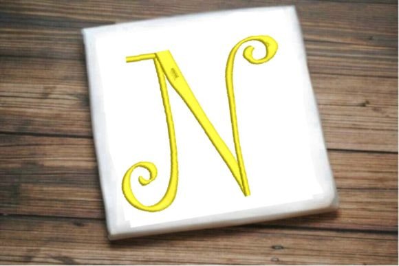 Elegant N Monogram for Custom Embroidery