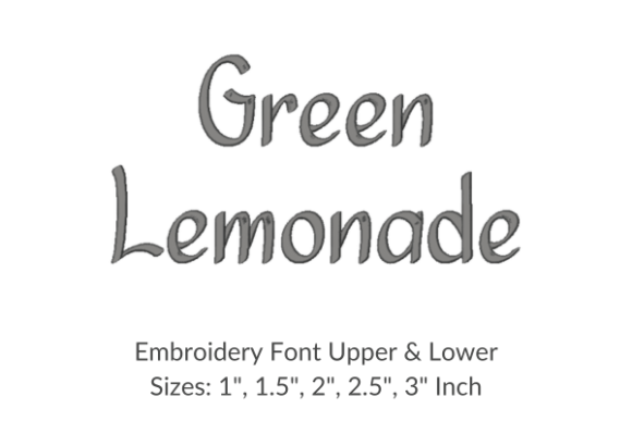 Green Lemonade Font: A Fresh Embroidery Choice