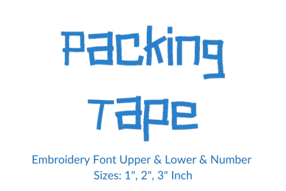 Packing Tape Font: A Versatile Embroidery Design