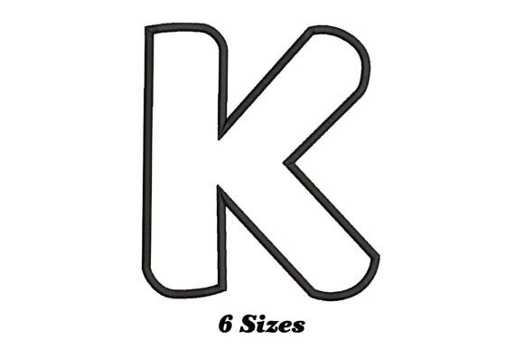 Stylish Letter K Outline for Embroidery