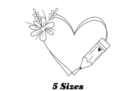 Teacher Heart Frame: A Charming Embroidery Design
